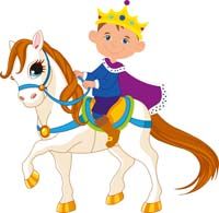 Little prince riding a horse